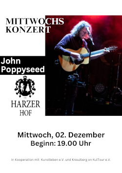 John Poppyseed *live* im Harzer Hof Scharzfeld